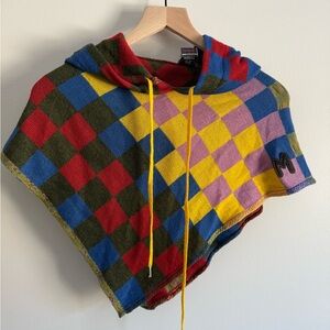 M Missoni Cropped Hoodie Poncho - multicolor